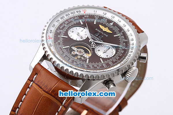 Breitling Navitimer Automatic Tourbillon with Brown Dial -Bidirectional Slide Rule - Click Image to Close