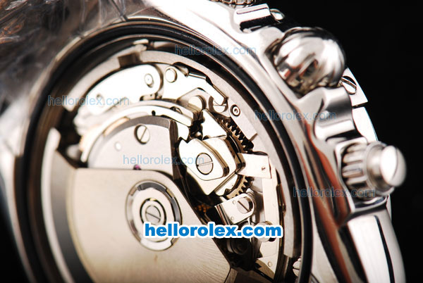 Breitling Chronomat Evolution Original Binding Swiss ETA 7750 Chronograph Movement Black Dial with White Subdials and Stick Hour Marker-SS Strap - Click Image to Close