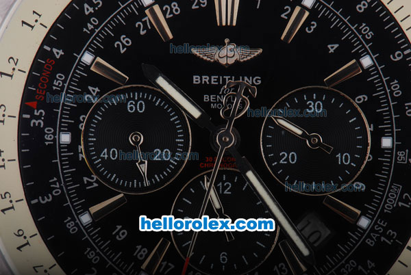 Breitling for Bentley Motors T Automatic SS Strap with Black Dial and Silver Case - Click Image to Close