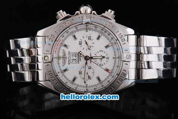 Breitling BlackBird Working Chronograph 7750 Automatic Movement with White Dial - Click Image to Close
