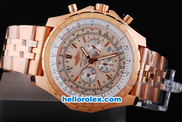 Breitling For Bentley Chronograph Quartz Movement with Rose Gold Case - Click Image to Close