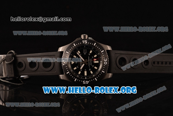 1:1 Breitling Superocean 44 Special Blacksteel Swiss ETA 2824 Automatic PVD Case with Black Dial and Black Rubber Strap (GF) - Click Image to Close