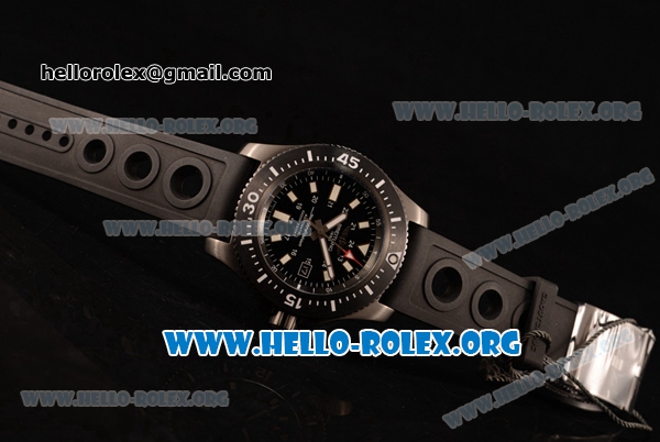 1:1 Breitling Superocean 44 Special Blacksteel Swiss ETA 2824 Automatic PVD Case with Black Dial and Black Rubber Strap (GF) - Click Image to Close