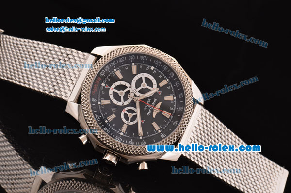 Breitling Bentley Barnato Racing Chrono Swiss Valjoux 7750-SHG Automatic Steel Case with Steel Strap Black Dial 1:1 Original - Click Image to Close