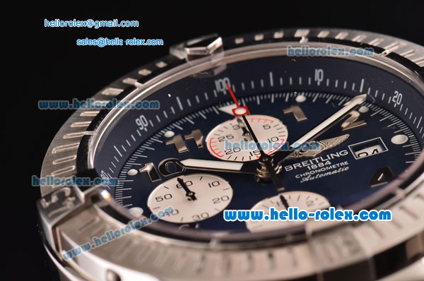 Breitling Super Avenger Chronograph Swiss Valjoux 7750-SHG Automatic Stainless Steel Case with Stainless Steel Strap and Black Dial 1:1 Original - Click Image to Close