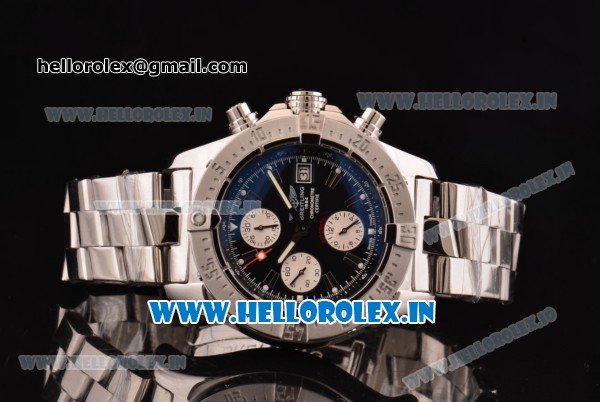 Breitling Avenger Chrono Swiss Valjoux 7750-SHG Automatic Stainless Steel Case with Stainless Steel Strap and Black Dial - Click Image to Close