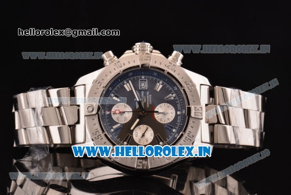 Breitling Avenger Chrono Swiss Valjoux 7750-SHG Automatic Stainless Steel Case with Stainless Steel Strap and Grey Dial - Click Image to Close