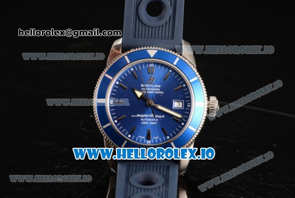 Breitling SuperOcean Heritage Swiss ETA 2836 Automatic Movement Steel Blue Dial and Stick Markers Rubber Strap (JF) - Click Image to Close