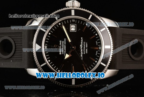Breitling SuperOcean Heritage Swiss ETA 2836 Automatic Movement Steel Black Dial and Stick Markers Rubber Strap (JF) - Click Image to Close