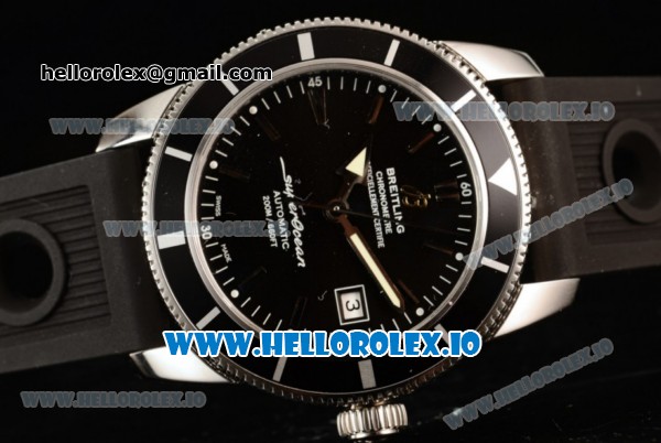 Breitling SuperOcean Heritage Swiss ETA 2836 Automatic Movement Steel Black Dial and Stick Markers Rubber Strap (JF) - Click Image to Close