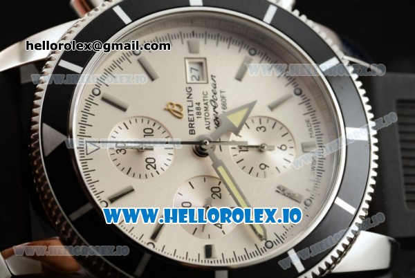 Breitling SuperOcean Heritage Swiss Valjoux 7750 Automatic Steel Case White Dial With Stick Markers Black Rubber Strap (JH) - Click Image to Close