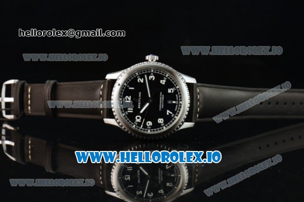 Breitling Navitimer 8 Swiss ETA 2824 Automatic Steel Case Black Dial With Arabic Numeral Markers Black Leather Strap(ZF) - Click Image to Close