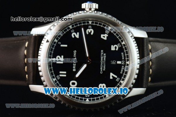 Breitling Navitimer 8 Swiss ETA 2824 Automatic Steel Case Black Dial With Arabic Numeral Markers Black Leather Strap(ZF) - Click Image to Close
