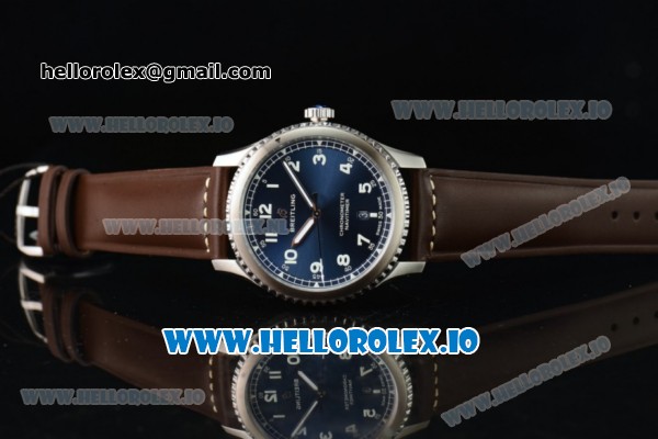 Breitling Navitimer 8 Swiss ETA 2824 Automatic Steel Case Blue Dial With Arabic Numeral Markers Brown Leather Strap(ZF) - Click Image to Close