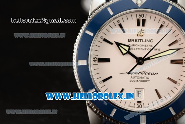 Breitling Superocean Heritage II 42 Swiss ETA 2824 Automatic Steel Case White Dial With Stick Markers Blue Rubber Strap(JH) - Click Image to Close