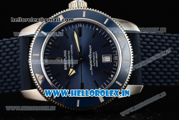 Breitling Superocean Heritage II 42 Swiss ETA 2824 Automatic Steel Case Blue Dial With Stick Markers Blue Rubber Strap(JH) - Click Image to Close