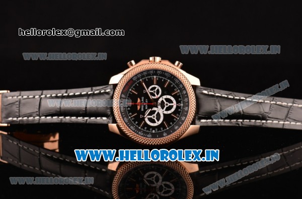 Breitling Bentley Barnato Racing Chrono Swiss Valjoux 7750 Automatic Rose Gold Case with Black Dial and Stick Markers (Z) - Click Image to Close