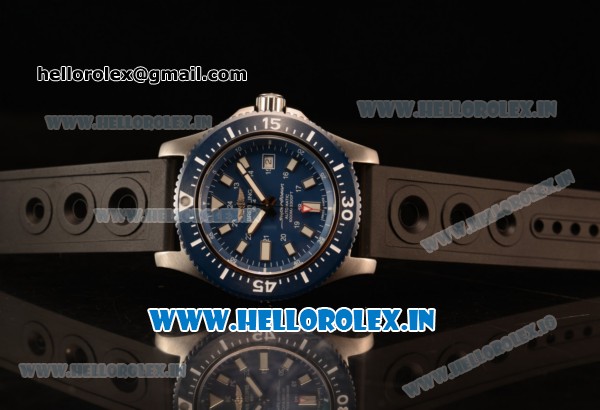 Breitling SuperOcean 2824 Auto Steel Case with Blue Dial and Black Rubber Strap - 1:1 Origianl (GF) - Click Image to Close