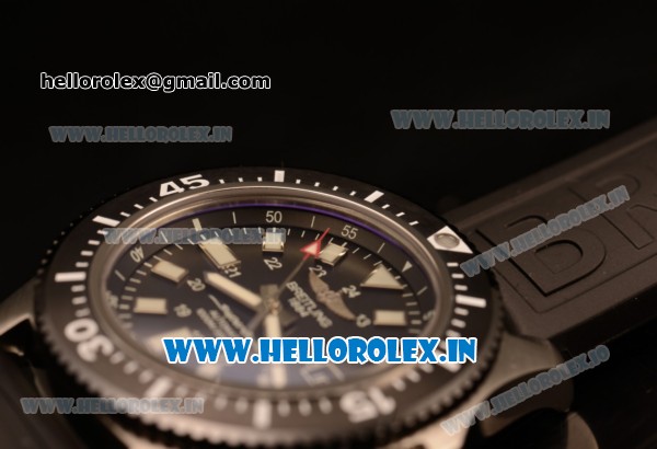 Breitling SuperOcean 2824 Auto Steel Case with Black Dial and Black Rubber Strap - 1:1 Origianl (GF) - Click Image to Close