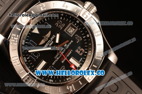 Breitling Avenger II GMT Black Dial With Swiss ETA 2836 Automatic Rubber Strap Best Edition A32390111B2S1 - Click Image to Close