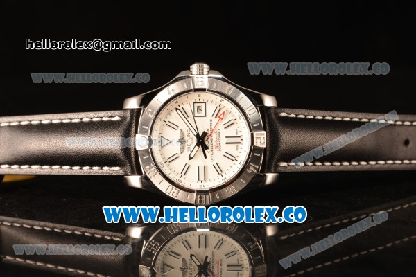 Breitling Avenger II GMT White Dial With Swiss ETA 2836 Automatic Leather Strap Best Edition A3239011/G778/435X/A20BA.1 - Click Image to Close