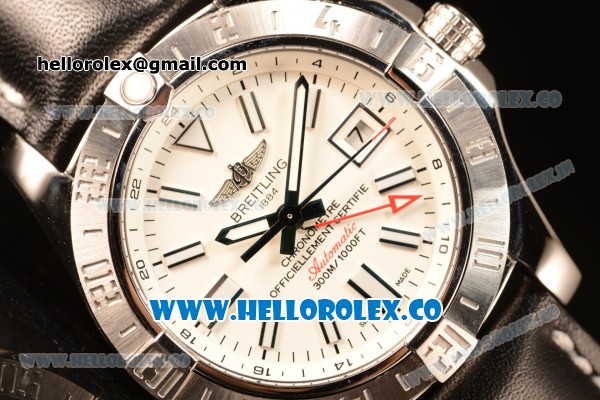 Breitling Avenger II GMT White Dial With Swiss ETA 2836 Automatic Leather Strap Best Edition A3239011/G778/435X/A20BA.1 - Click Image to Close