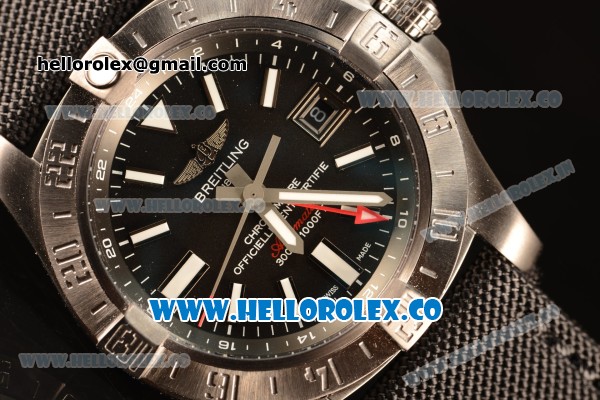 Breitling Avenger II GMT Black Dial With Swiss ETA 2836 Automatic Leather Strap Best Edition A17318101B1X2 - Click Image to Close