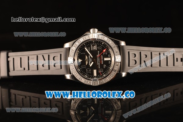 Breitling Avenger II GMT Black Dial With Swiss ETA 2836 Automatic Black Rubber Strap Best Edition A32390111B2S2 - Click Image to Close