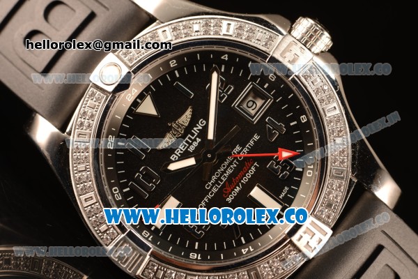 Breitling Avenger II GMT Black Dial With Swiss ETA 2836 Automatic Black Rubber Strap Best Edition A32390111B2S2 - Click Image to Close
