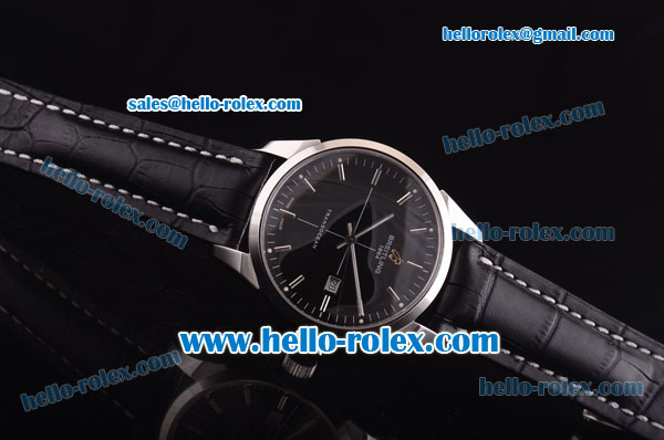 Breitling Transocean Asia 2892 Automatic Steel Case with Black Dial and Black Leather Strap - Click Image to Close