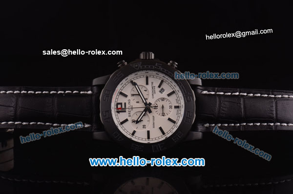 Breitling Colt Chronograph II Chronograph Miyota Quartz PVD Case with White Dial - Click Image to Close