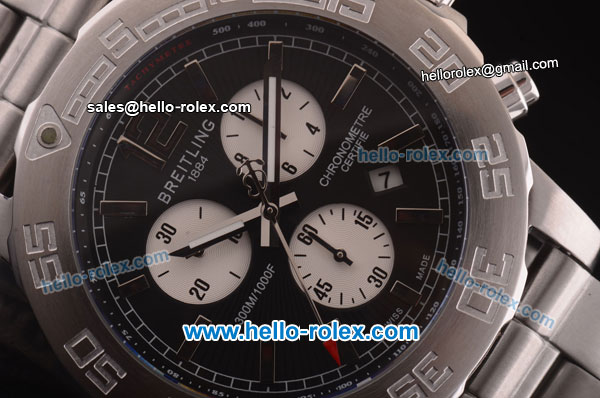 Breitling Colt Chronograph II Chronograph Miyota Quartz Steel Case and Strap with Black Dial - Click Image to Close