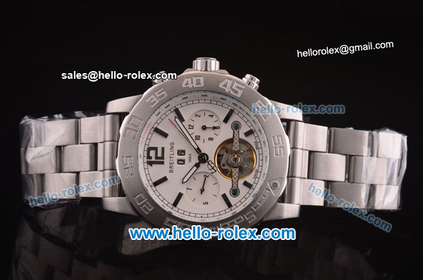 Breitling Colt Tourbillon Automatic Steel Case and Strap with White Dial - Click Image to Close