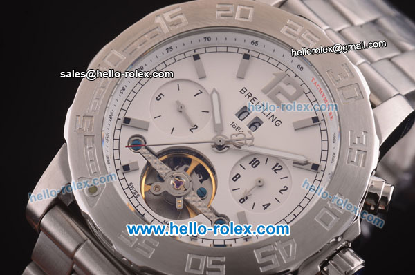 Breitling Colt Tourbillon Automatic Steel Case and Strap with White Dial - Click Image to Close