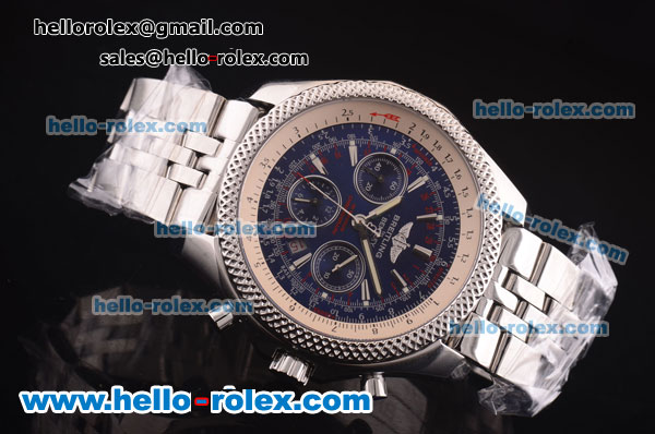Breitling for Bentley Motors Chrono Swiss Valjoux 7750 Automatic Full Steel with Blue Dial - Click Image to Close