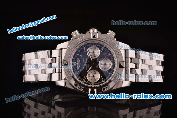 Breitling Chronomat B01 GMT Swiss Valjoux 7750 Automatic Steel Case/Strap with Black Dial - Click Image to Close