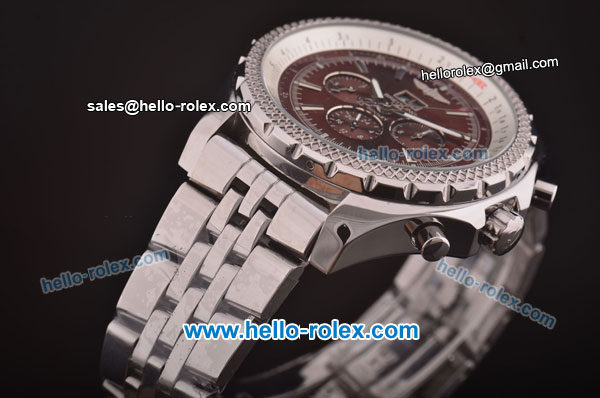 Breitling Bentley 6.75 Big Date Automatic Movement Full Steel with Brown Dial - Click Image to Close