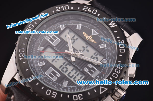 Breitling Airwolf Quartz Movement Steel Case with Black Digital Display and PVD Bezel - Click Image to Close