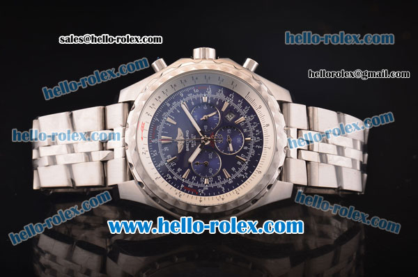 Breitling For Bentley Working Chronograph Quartz Movement with Blue Dial and SS Case-SS Strap - Click Image to Close