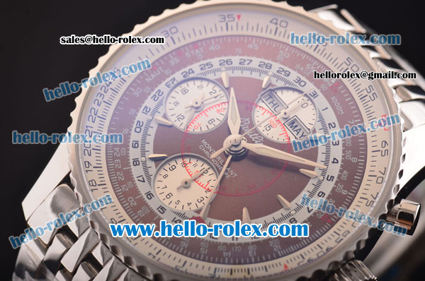 Breitling Montbrilliant Datora Swiss Valjoux 7751 Automatic Steel Case/Strap with Brown Dial - Click Image to Close