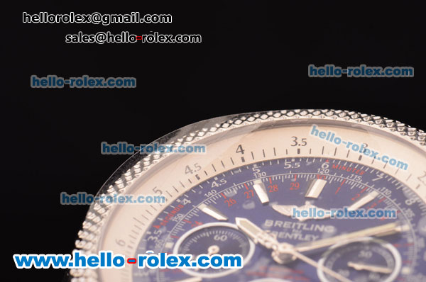 Breitling Bentley Chronograph Swiss Valjoux 7750 Automatic Steel Case/Strap with Blue Dial - Click Image to Close