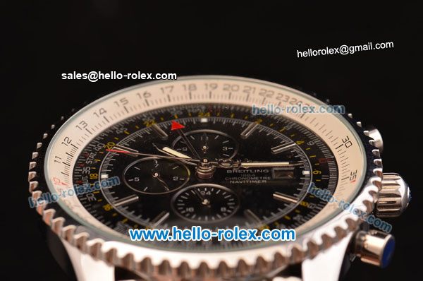 Breitling Navitimer Automatic Movement Steel Case with Black Dial and Stick Marker-Small Calendar - Click Image to Close