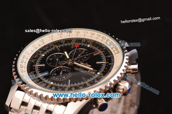 Breitling Navitimer Automatic Movement Steel Case with Black Dial and Stick Marker-Small Calendar - Click Image to Close