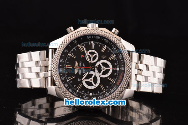 Breitling Bentley Barnato Racing Swiss Valjoux 7750-SHG Automatic Steel Case with Black Dial and Steel Strap - Click Image to Close