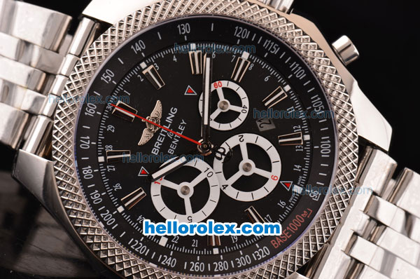 Breitling Bentley Barnato Racing Swiss Valjoux 7750-SHG Automatic Steel Case with Black Dial and Steel Strap - Click Image to Close