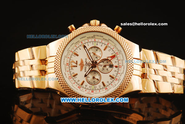 Breitling Bentley GMT Automatic Full Rose Gold with White Dial - Click Image to Close