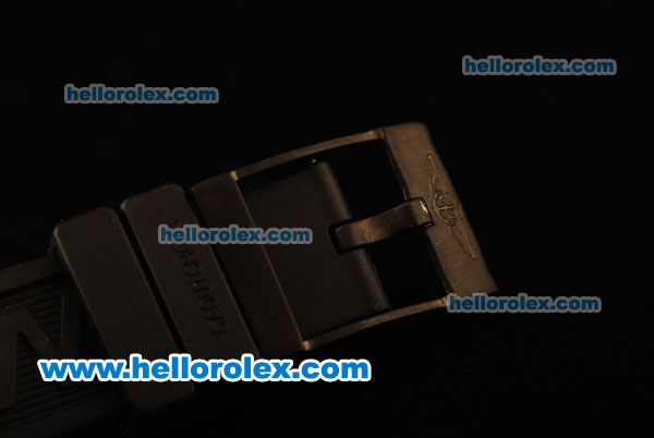 Breitling Avenger Chronograph Quartz PVD Case with Black Dial-Black Rubber Strap - Click Image to Close