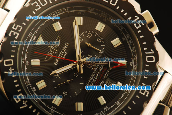 Breitling Skyracer Automatic Movement PVD Bezel with Black Dial-Full Steel - Click Image to Close