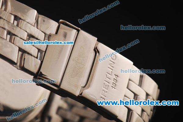 Breitling Bentley Automatic Full Steel Case with White Dial and Stick Markers - Click Image to Close