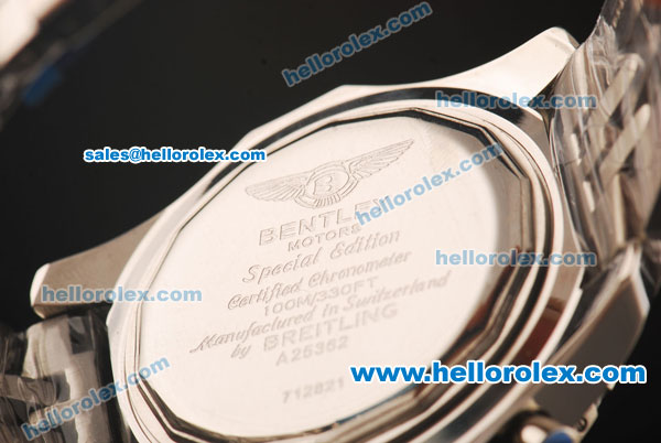 Breitling Bentley Automatic Full Steel Case with White Dial and Stick Markers - Click Image to Close